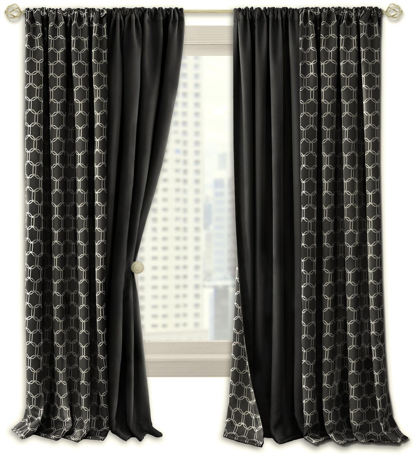 

Achim Prelude Reversible Blackout Rod Pocket Curtain Panel - 50x84 - Black