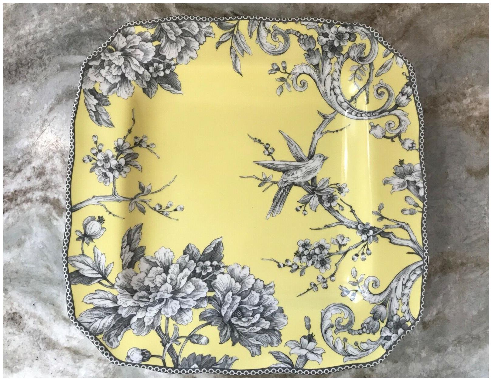 

Adelaide Yellow Square Plates 222 Fifth Dinner Or Salad Your Choice Set Of 4 New