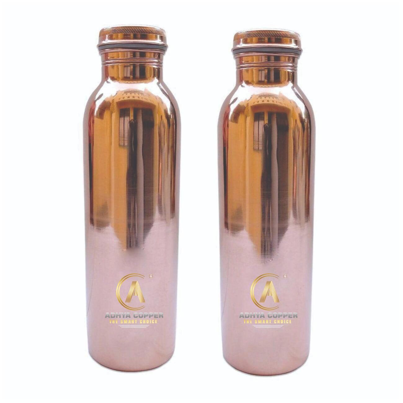 

ADHYA COPPER Copper Brown Water Bottle ( 1000 ml Set of 2 )