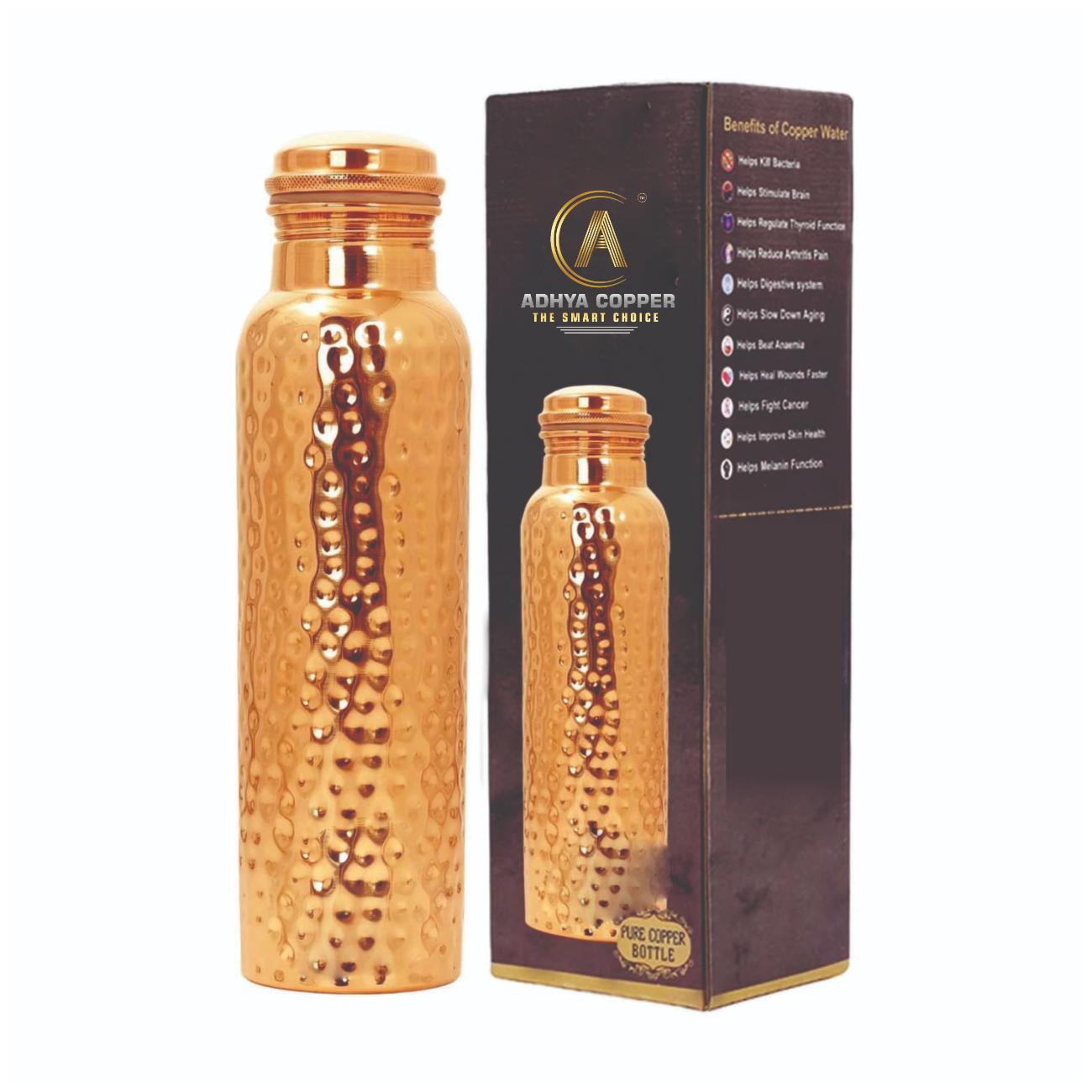 

ADHYA COPPER Copper Brown Water Bottle ( 1000 ml Set of 1 )