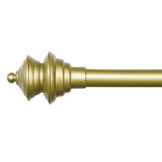 Buy Adjustable Decorative Window Curtain Rod Gold Metal Ribbed