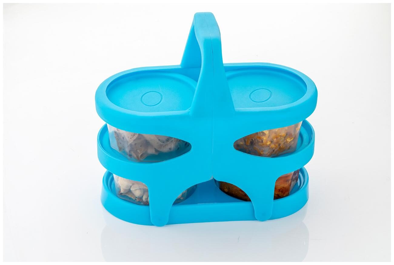 

Aerial Kitchenware Launch Box 4 Containers Lunch Box Blue (200 ml)