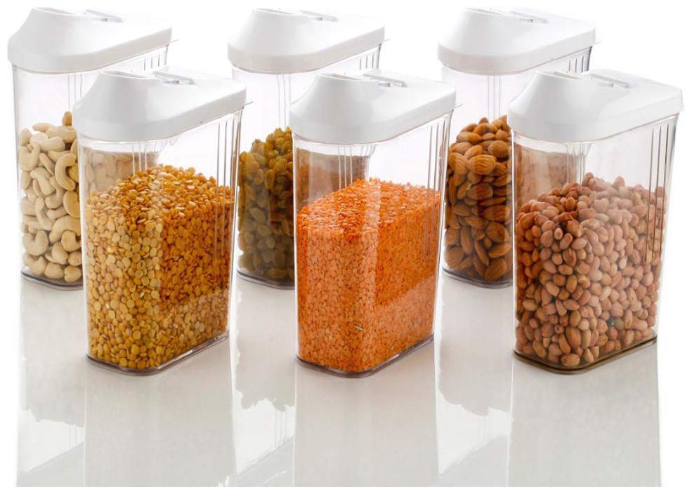 

Aerial Kitchenware 1700 ml Transparent Plastic Container Set - Set of 6