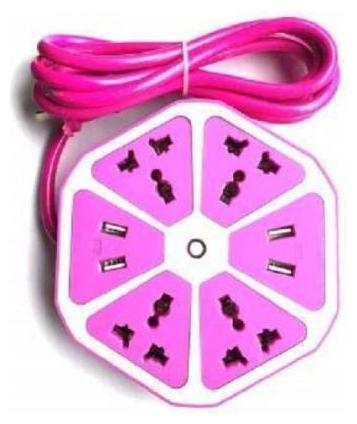 

AFRODIVE Three Pin Pink Extension Board ( 2 m 4 Socket 1 Switches)