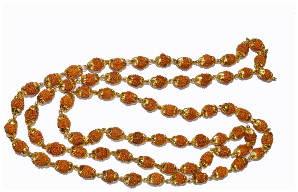 

Agarwal Rudraksha Golden Caping 5 Face Rudraksha Mala