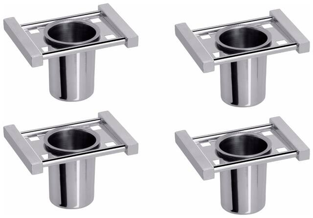Aiken Stainless Steel Tumbler Holder Bathroom Accessories Set of 4 Piece