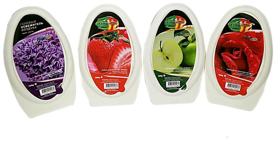 

Air show GEL Combo Air Freshners Set of 4 pcs Lemon Jasmine Lavender Peach