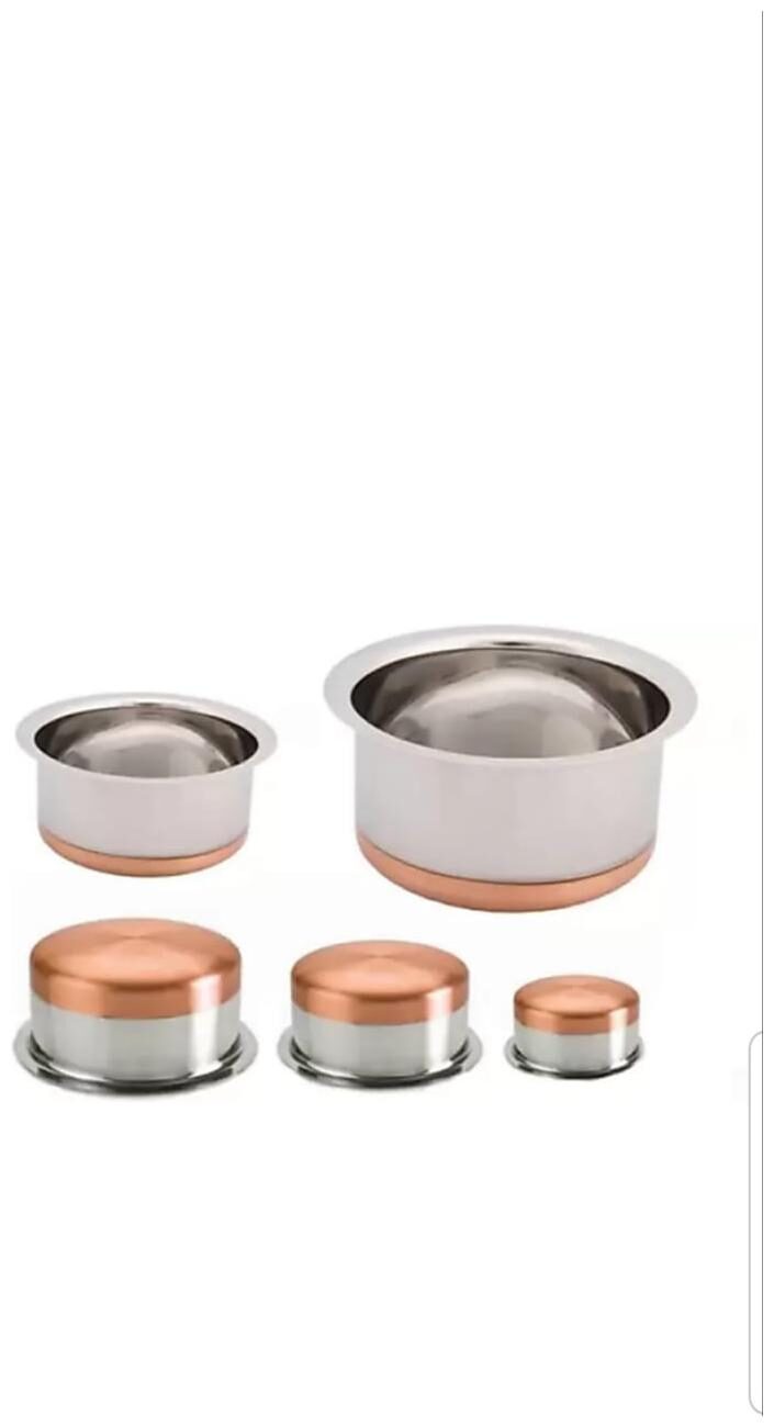 

AJEET Cooking Utensils Stainless Steel Without Lid Pack of 5