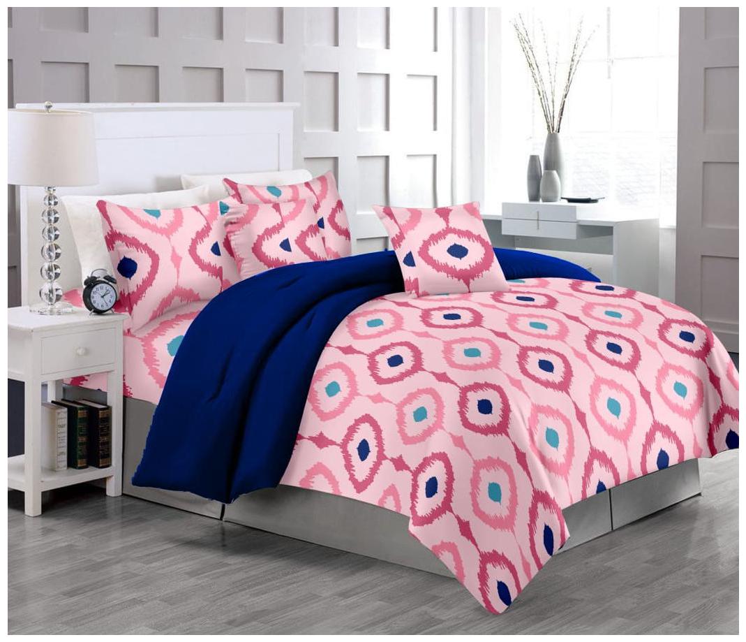 

AJS LIVING Cotton Geometric Double Size Bedsheet 190 TC ( 1 Bedsheet With 2 Pillow Covers Multi )