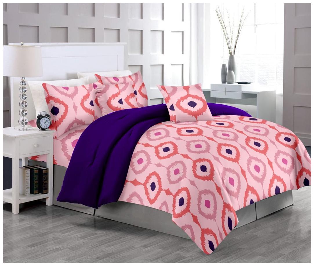 

AJS LIVING Cotton Geometric Double Size Bedsheet 190 TC ( 1 Bedsheet With 2 Pillow Covers Multi )