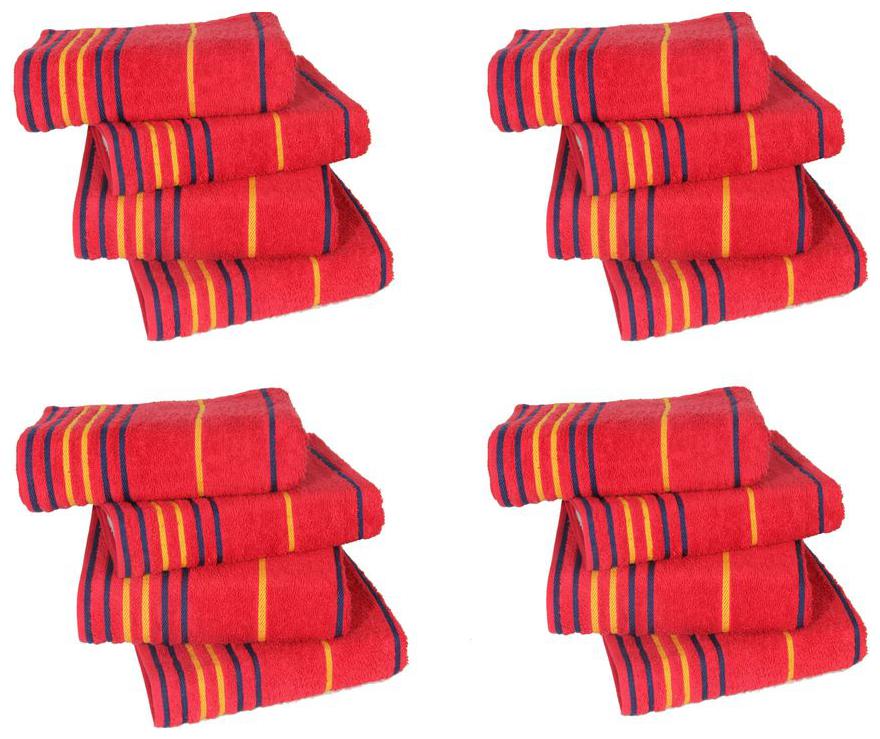 

AKIN Premium Red Cotton 550 GSM Hand Towels Set Of 16 (Length 24 Width 16)