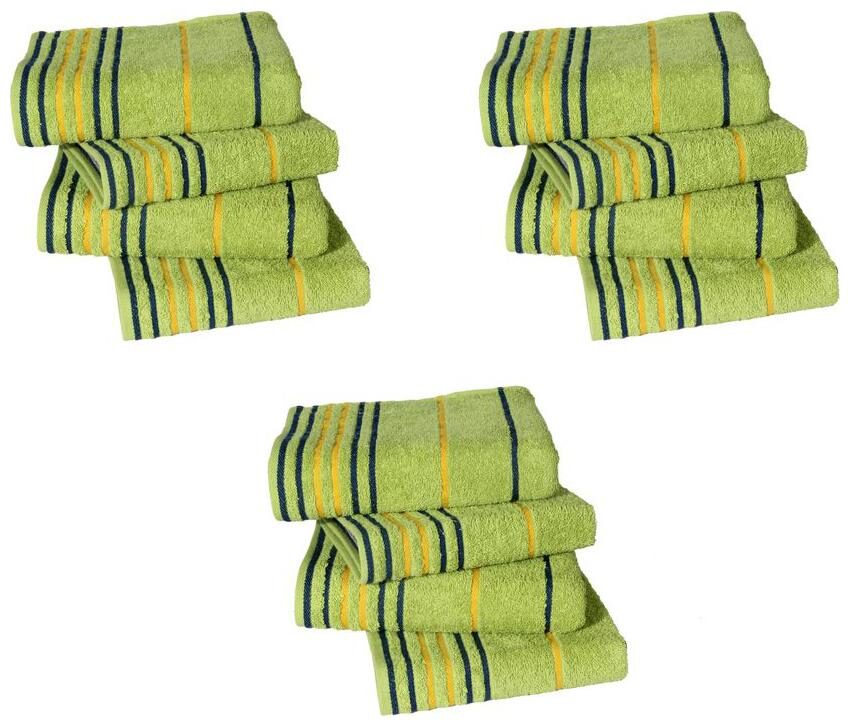 

AKIN Premium Green Cotton 550 GSM Hand Towels Set Of 12 (Length 24 Width 16)