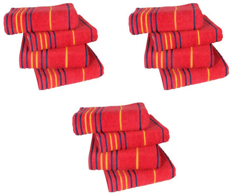 

AKIN Premium Red Cotton 550 GSM Hand Towels Set Of 12 (Length 24 Width 16)