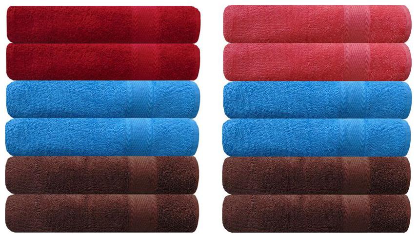 

Akin Premium 500 GSM MultiColor Cotton Hand Towels Set Of 12