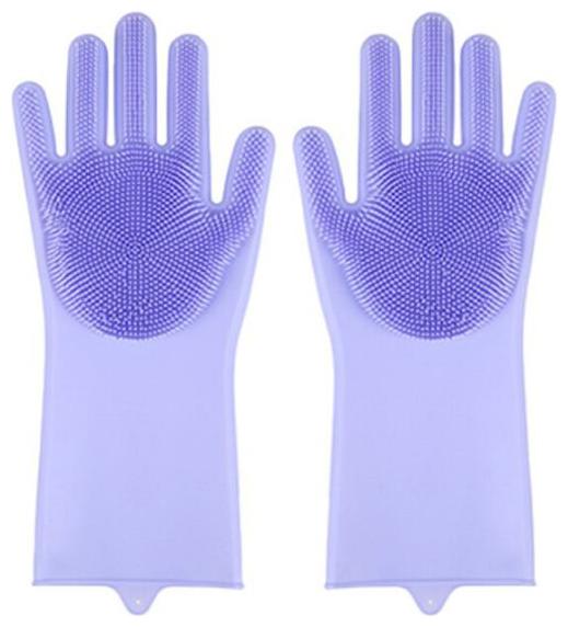

Alciono Household Safety Wash Scrubber Heat Resistant Kitchen Gloves for washing Cloth s Dish Cleaning Gardening (Purple Pair 1)