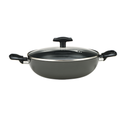 

Alda Graphito Induction Friendly Triple Layer Non Stick Wok Pan with Lid 28 cm