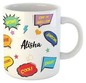 Alisha Name Printed Ceramic Coffee Mug. Best Gift For Birthday by Impresion
