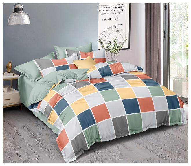 

ALLIANCE Cotton Checkered King Size Bedsheet 400 TC ( 1 Bedsheet With 2 Pillow Covers Multi )