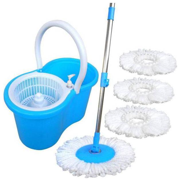 

Allwin Home Cleaning 360 deg Spin Floor Cleaning Easy Advance Tech Bucket Rotating Steel Pole Head with 4 Microfiber Refill Head (Blue)