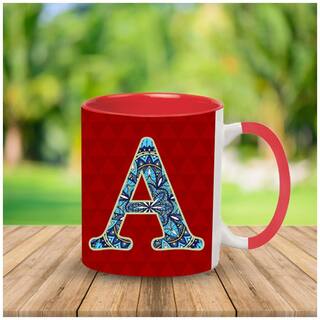 Alphabet A Ceramic Coffee Mug by Ashvah - IMPMug1001-A