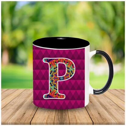 Alphabet P Ceramic Coffee Mug by Ashvah - IMPMug1016-P