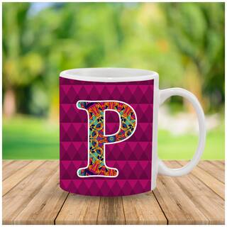 Alphabet P Ceramic Coffee Mug by Ashvah - IMPMug1016-P