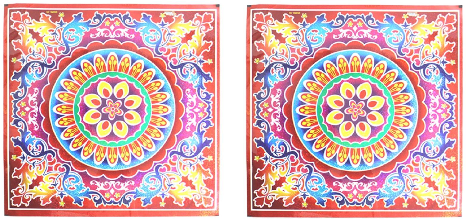 

Altima Rangoli Stickers Square 2 pcs (23 5 cm x 23 5 cm) - Assorted Designs