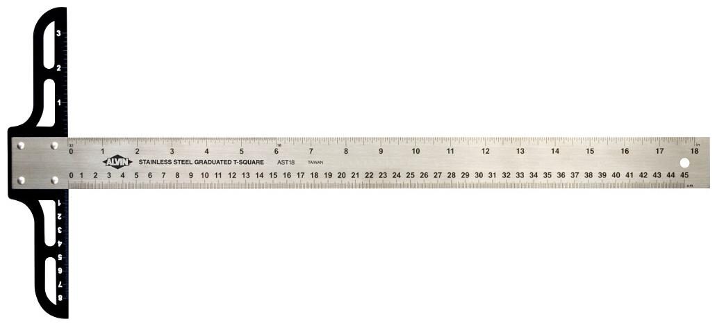 

Alvin AST24 Stainless Steel Graduated T-Square 1 5 Blade - 24 24