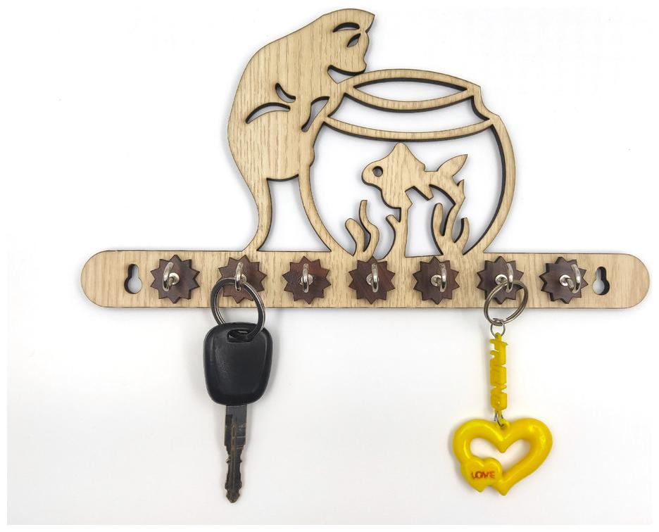 

Always4U Wooden Key Holder 7 Hooks KH-007