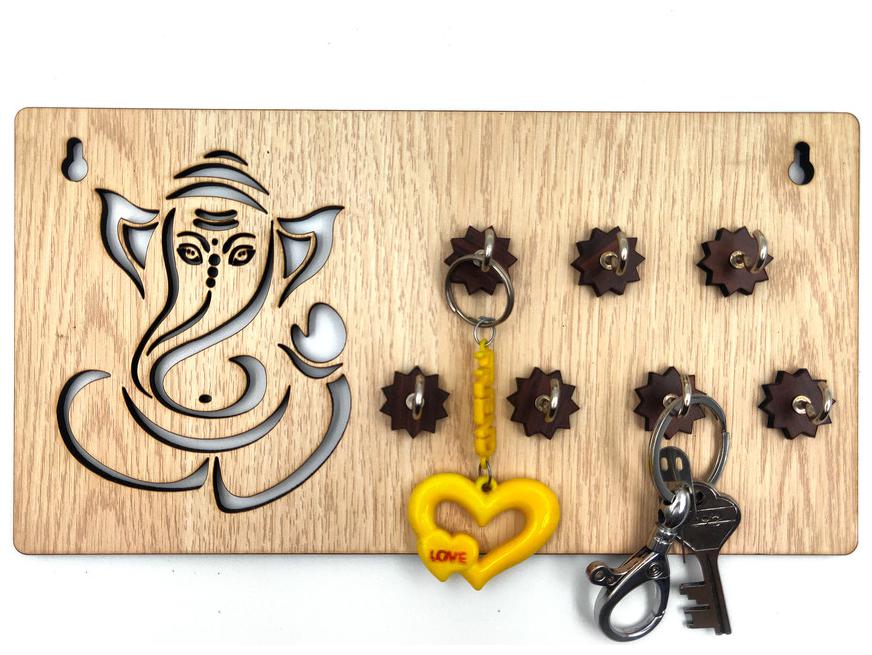 

Always4U Wooden Key Holder 7 Hooks KH-043