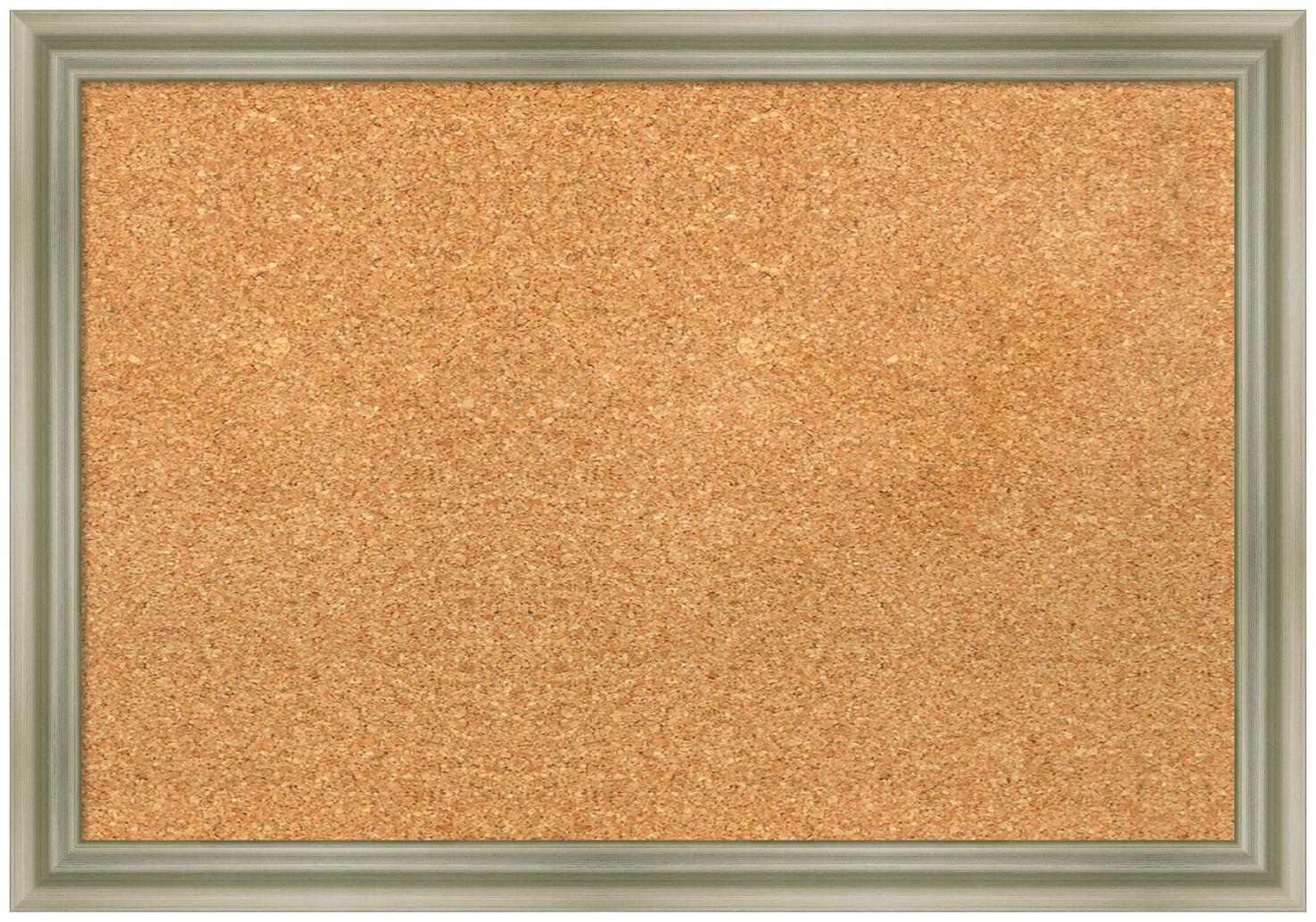 

Amanti Art DSWWARCB2618 Silver Brown Warm 26 X 18 Framed Cork Board