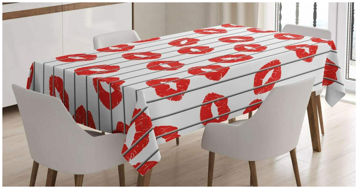

Ambesonne Glamour Tablecloth Woman Lips Behind The Bars Female Love Romance Val