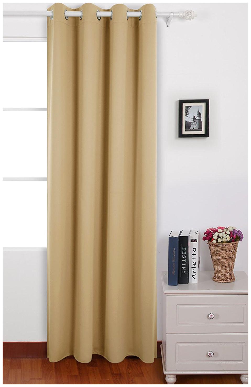 

American-Elm Pack of 1 Two Sided Beige Color Room Darkening Blackout Curtains Door- (137 cm (54 inch) x 213 cm (84 inch))