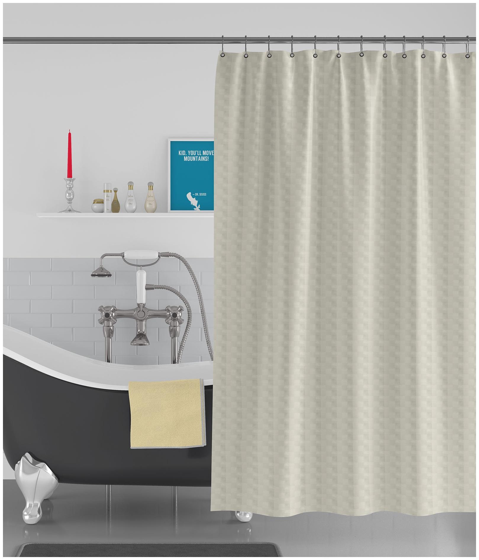 

American-Elm Cube Designed Anti Bacterial Water-Repellent Shower Curtain Bathroom Curtains (122 cm (48 inch) x 213 cm (84 inch))