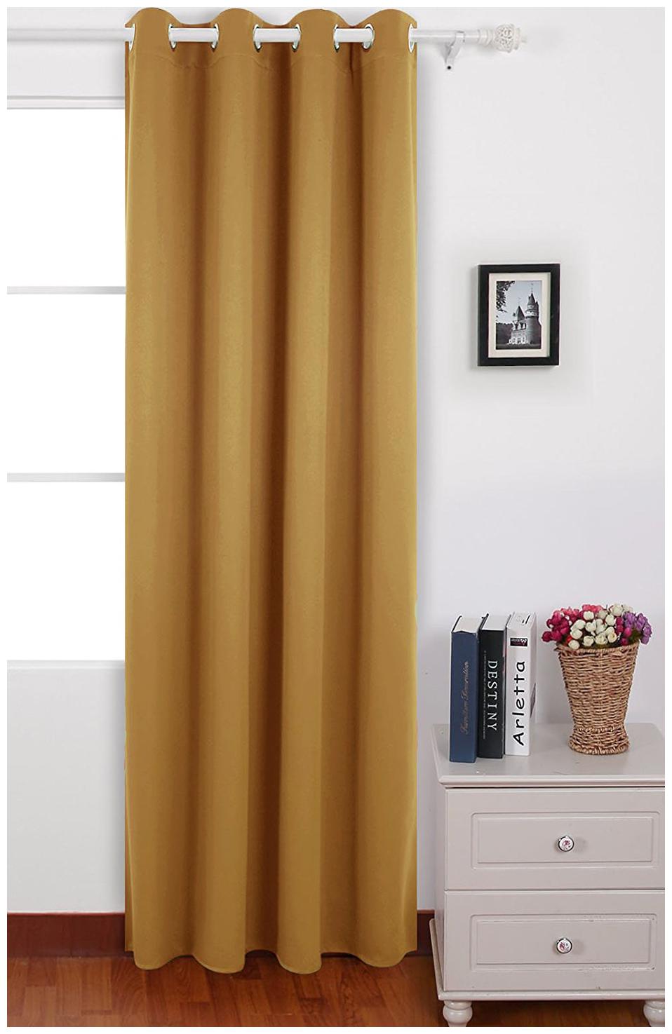 

American-Elm Pack of 1 Two Sided Orange Color Room Darkening Blackout Curtains Window (137 cm (54 inch) x 152 cm (60 inch))