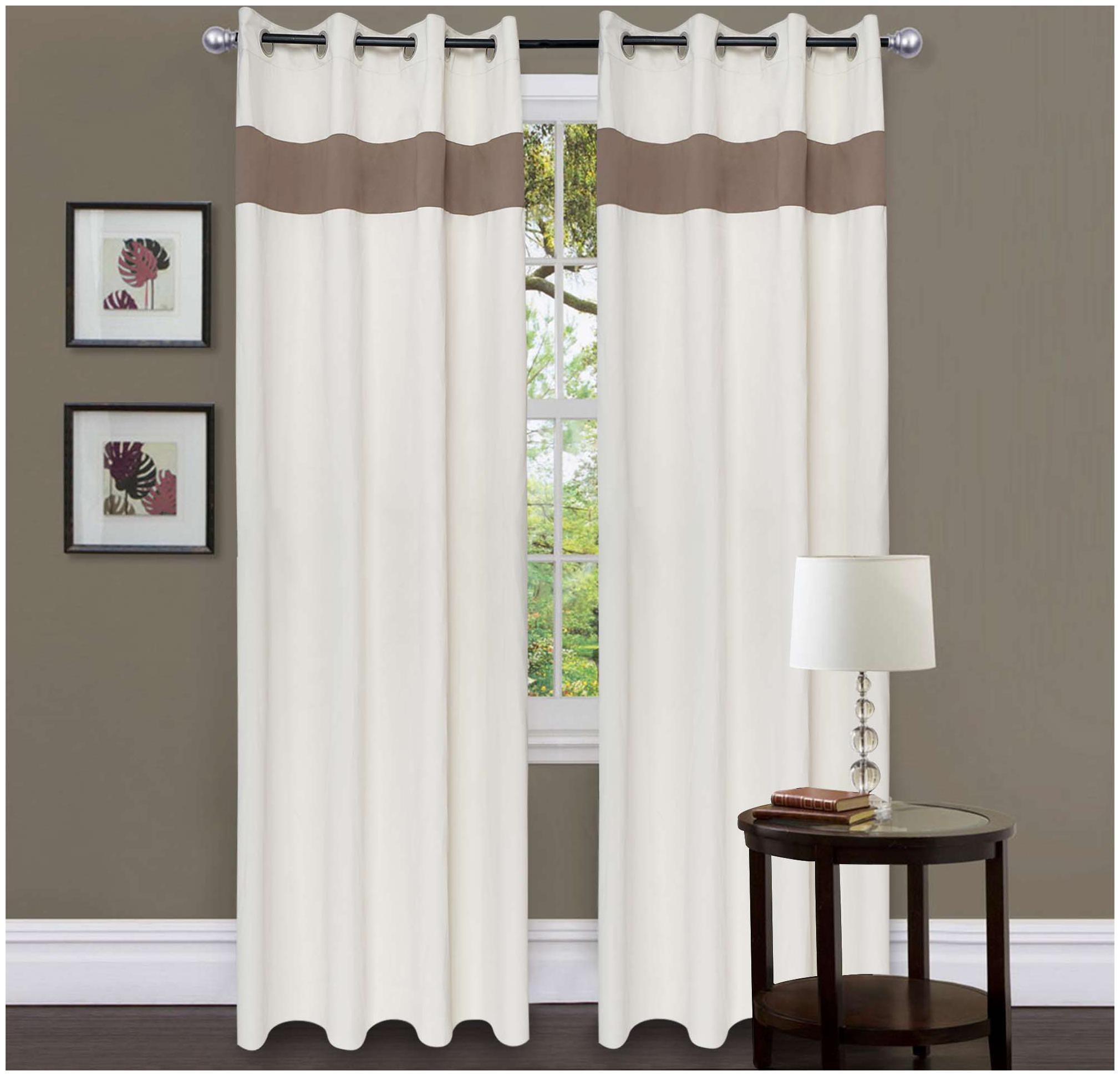 

American-Elm 2 Panel Beige and Khaki Imported High Quality two Colour Room Darkening Blackout Curtains For Window (137 cm (54 inch) x 152 cm (60 inch))