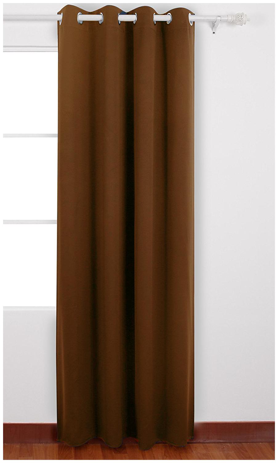

American-Elm Pack of 1 Two Sided Chocolate Color Room Darkening Blackout Curtains Window (137 cm (54 inch) x 152 cm (60 inch))