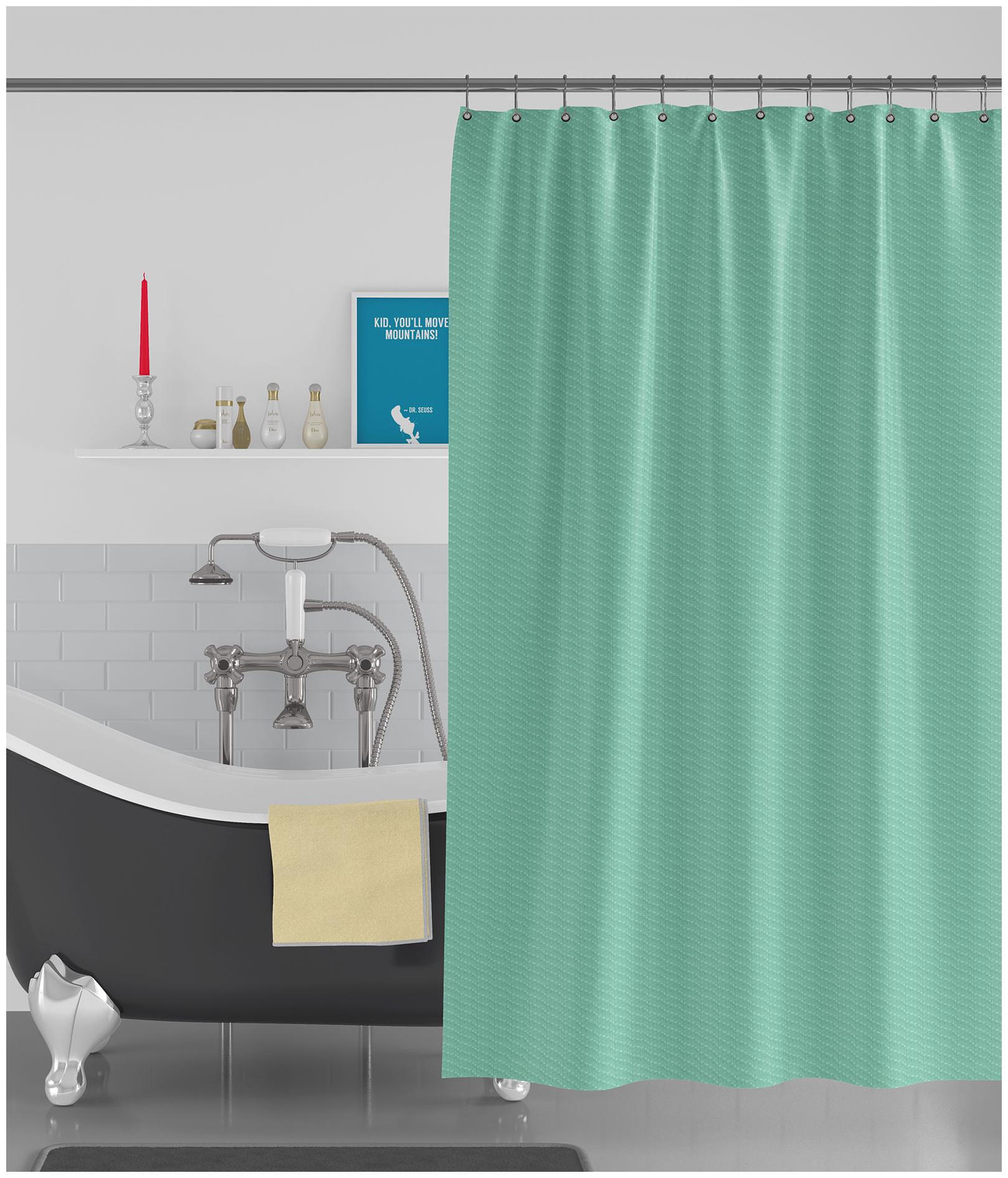 

American-Elm Wave Textured Anti Bacterial Water-Repellent Shower Curtain Bathroom Curtains (122 cm (48 inch) x 182 cm (72 inch))