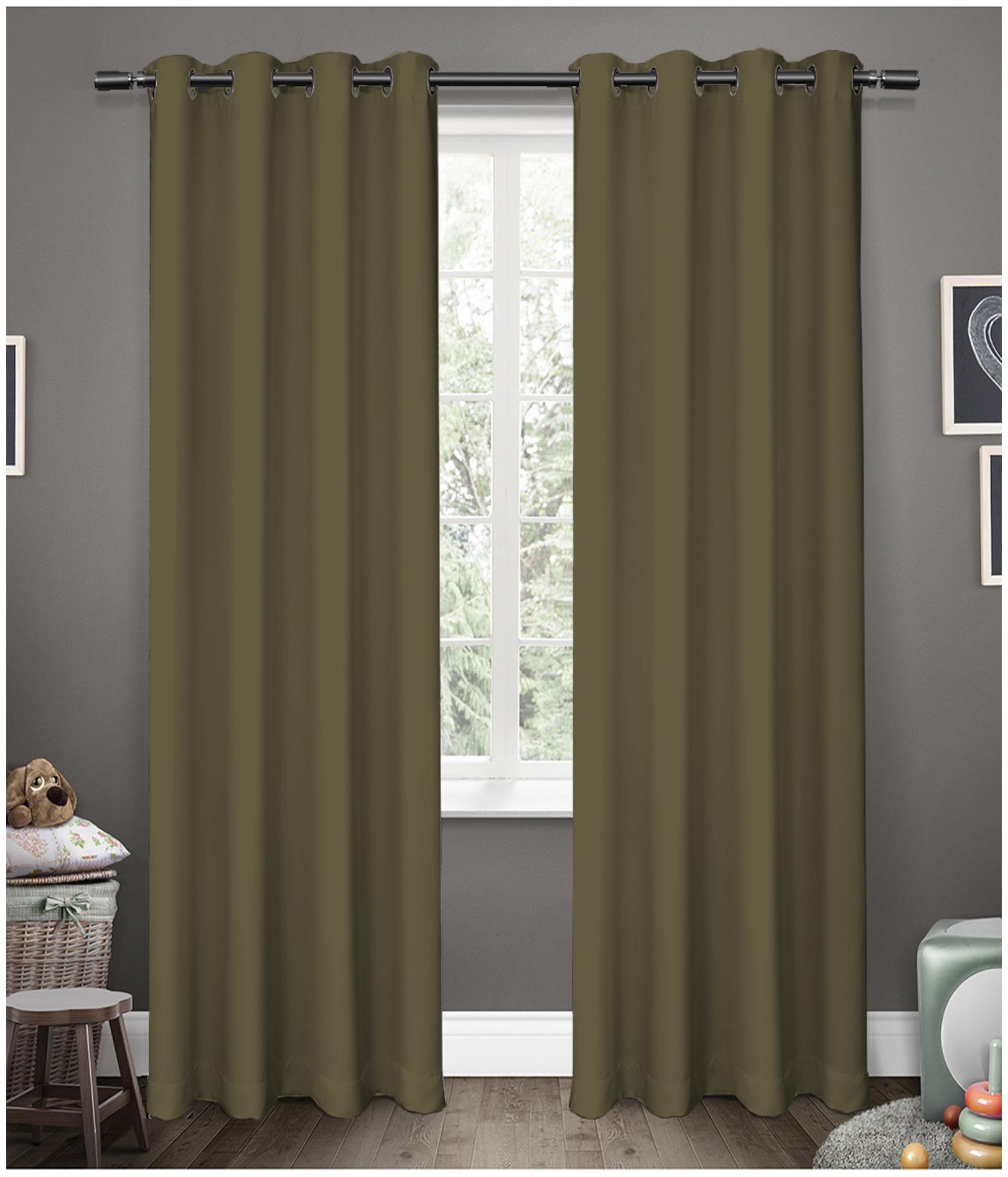 

American-Elm Glorious Khaki 2 Panel Light Blocking Blackout Curtains Door- (137 cm (54 inch) x 213 cm (84 inch))