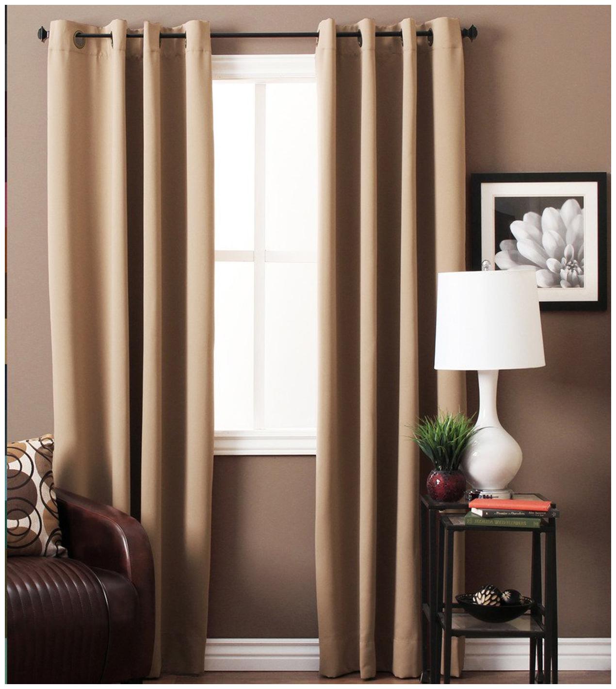 

American-Elm Both Sided Yellow Color Room Darkening Blackout Curtains-Two Panels Long Door- (137 cm (54 inch) x 274 cm (108 inch))