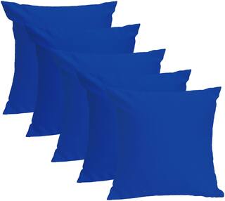 American-Elm Plain Polyester Blue Cushion Cover ( Small , Pack of 5 )