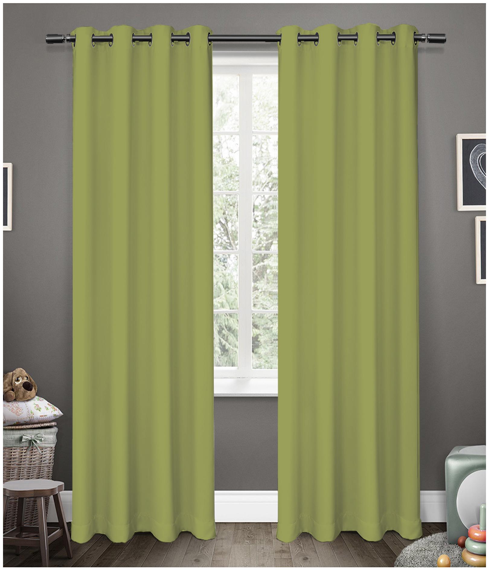 

American-Elm Glorious Moss Grommet 2 Panel Light Blocking Blackout Curtains Window- (137 cm (54 inch) x 152 cm (60 inch))
