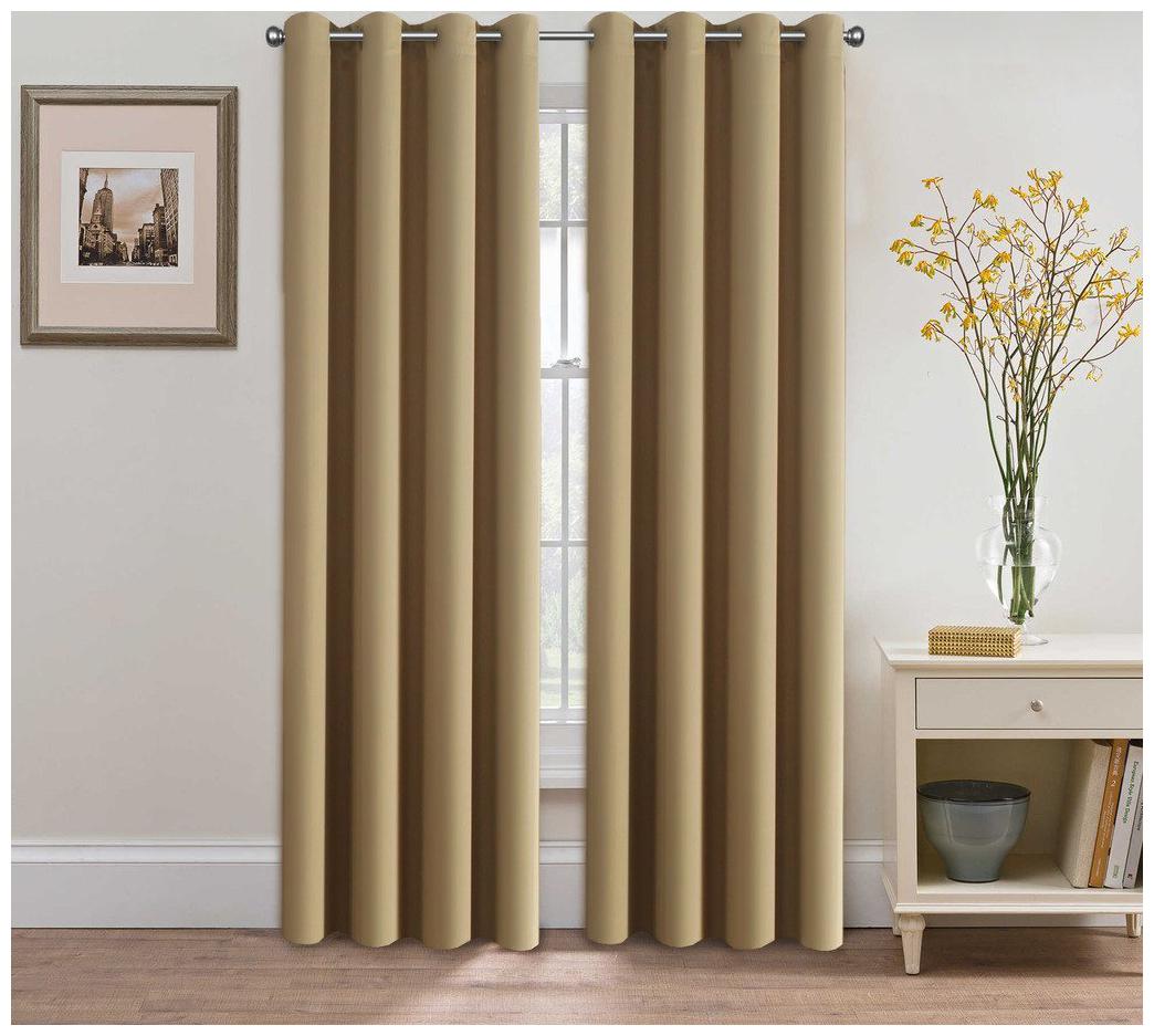 

American-Elm Both Sided Beige Color Room Darkening Blackout Curtains-Two Panels Window (137 cm (54 inch) x 152 cm (60 inch))