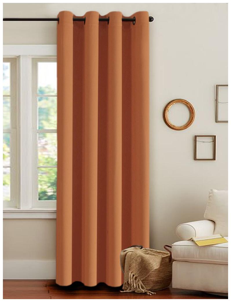

American-Elm Pack of 1 Two Sided JaffaOrange Color Room Darkening Blackout Curtains Door- (137 cm (54 inch) x 213 cm (84 inch))