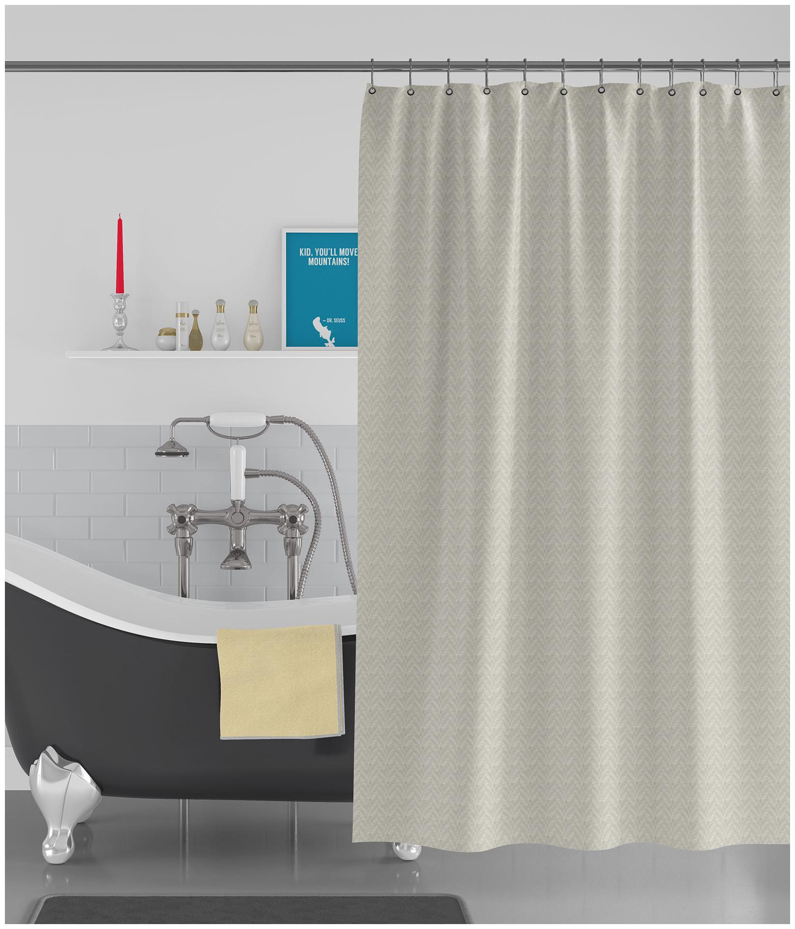 

American-Elm Box Textured Anti Bacterial Water-Repellent Shower Curtain Bathroom Curtains (183 cm (72 inch) x 213 cm (84 inch))