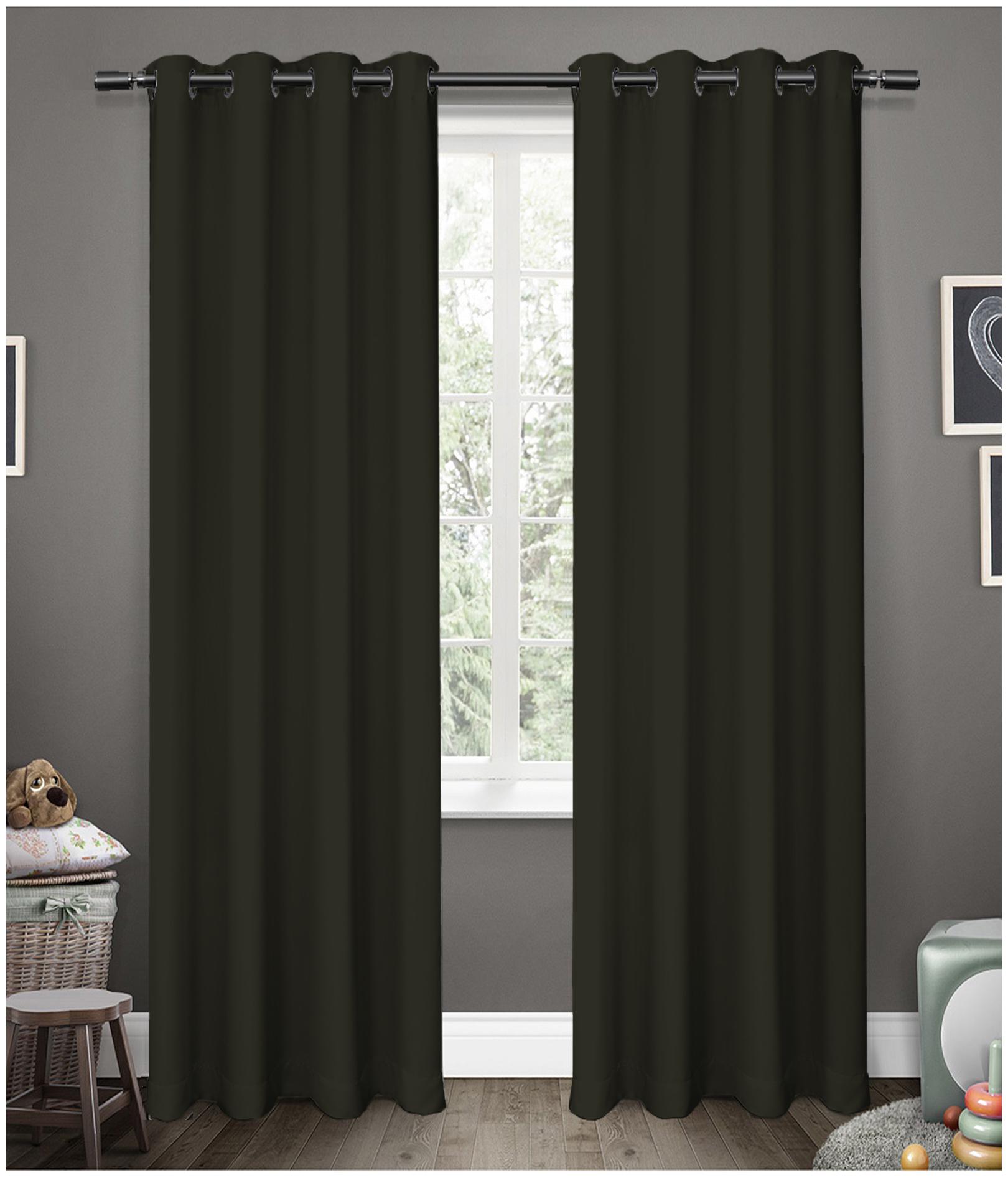 

American-Elm Glorious DarkGrey 2 Panel Room Darkening Blackout Curtains Window- (137 cm (54 inch) x 152 cm (60 inch))