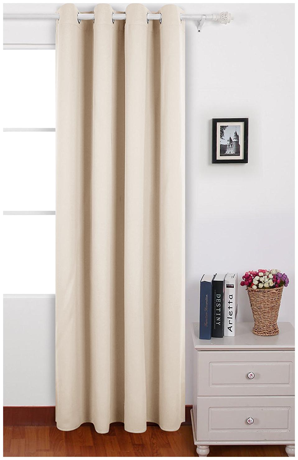 

American-Elm Pack of 1 Two Sided Semolina Color Room Darkening Blackout Curtains Window (137 cm (54 inch) x 152 cm (60 inch))