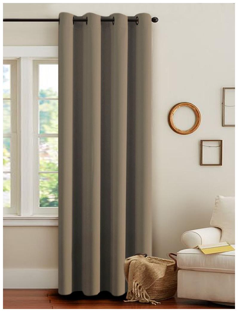 

American-Elm Pack of 1 Two Sided Beige Color Room Darkening Blackout Curtains Door- (137 cm (54 inch) x 213 cm (84 inch))