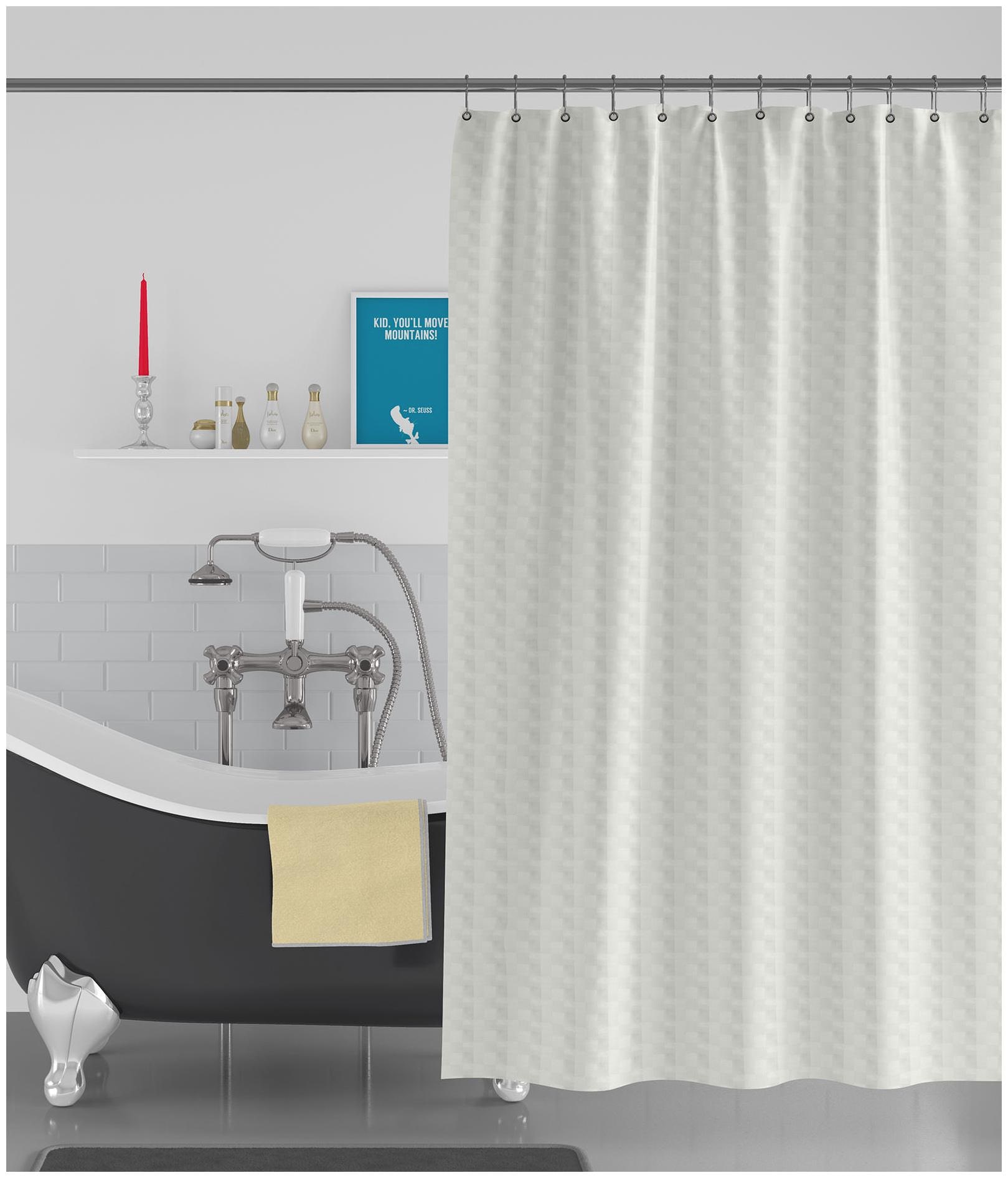 

American-Elm Cube Designed Anti Bacterial Water-Repellent Shower Curtain Bathroom Curtains (122 cm (48 inch) x 243 cm (96 inch))
