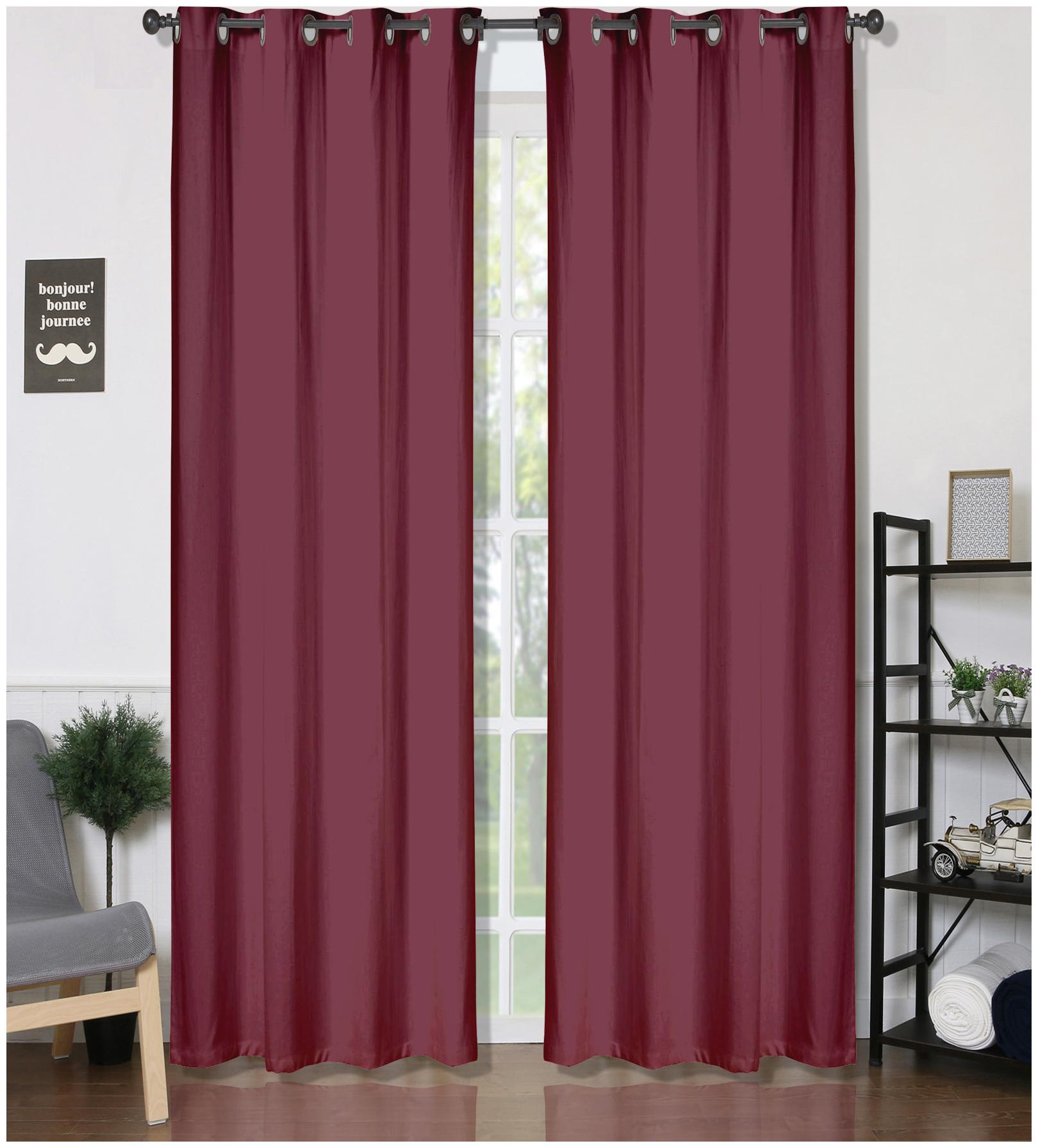 

American-Elm Light Blocking Burgundy Grommet Blackout Curtains Window- (122 cm (48 inch) x 152 cm (60 inch))